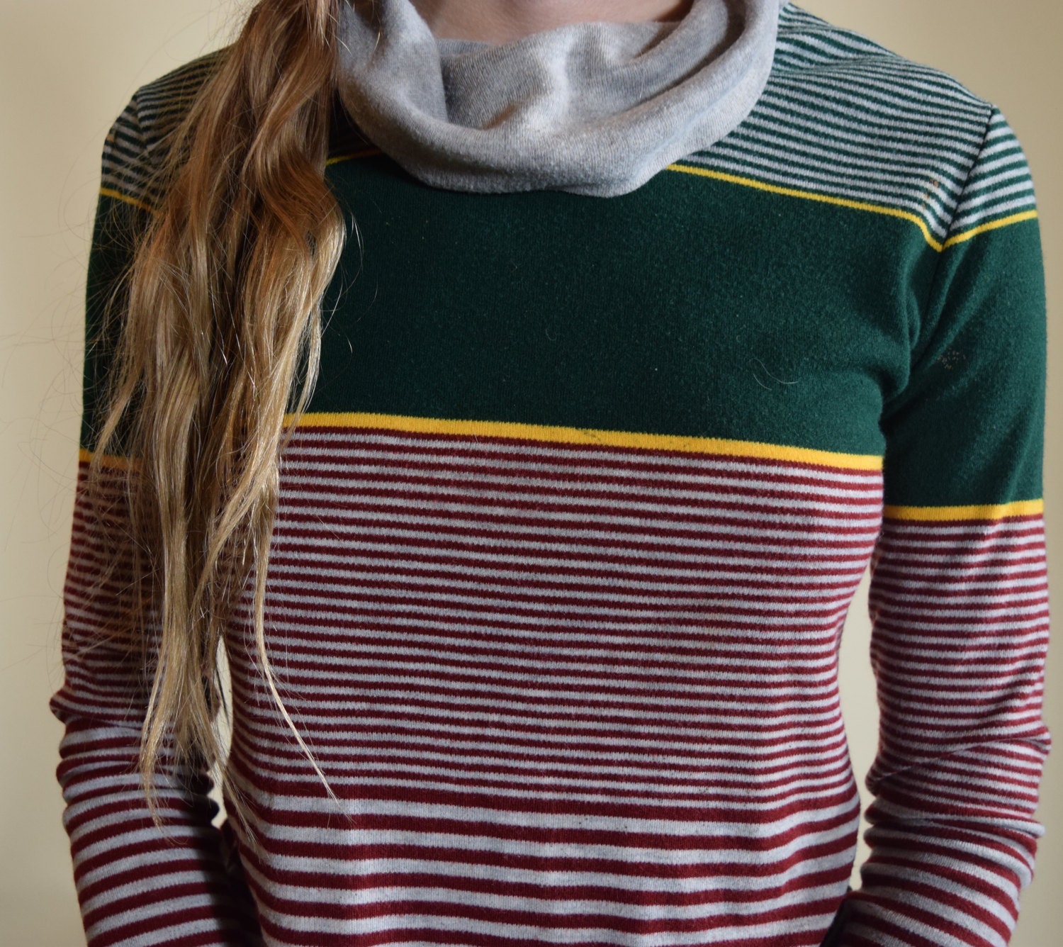 rainbow striped turtleneck