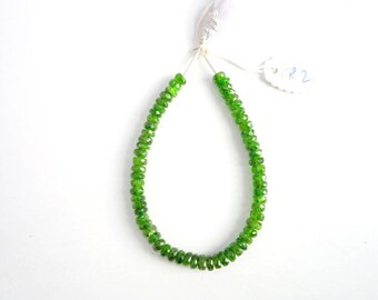 Chrome Diopside Faceted Rondelles (CR2) , Chrome Diopside Rondelle Beads