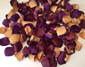 Gold Rose Petals/Rustic Wedding Rose Petals/Burgundy Petals/Aisle Petals/Wedding Rose Petals/Plum Rose Petals/Purple Rose Petals