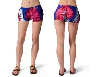 Tie-Dye Shorty Shorts - Blue Red Multi - 4482B