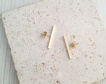 Bar Stud Earring,Gold Bar Stud Earring,Bar Earring,Gold Bar Earring,Simple Bar Stud Earring,Gold Stud Earring,Minimalist Stud Earring