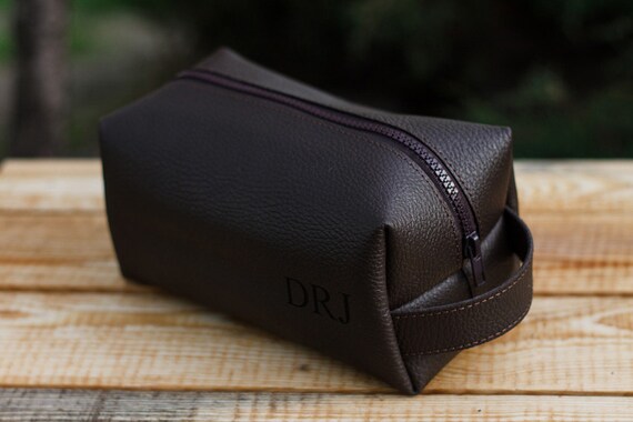 Leather Personalized Dopp Kit Mens Toiletry Bag Mens Wash
