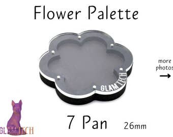 Flower 7pan 26mm Magnetic Makeup Palette - Floral Shaped Eyeshadow Palette - Custom Makeup Storage - Travel Eye Shadow - by GlamTech