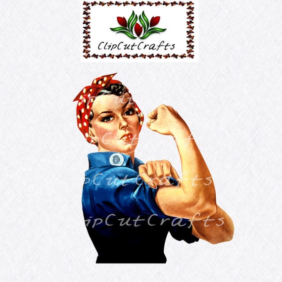 Rosie The Riveter Feminist Silhouette Design Icon Cut File