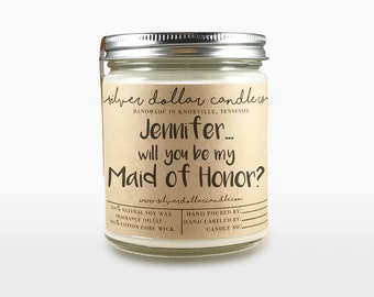 PERSONALIZED Maid of Honor Gift | Will you be my Maid of Honor gift, Bridesmaids Candle, Maid of Honor proposal, soy candle, Maid of Honor
