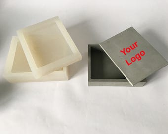 Silicone mold Box with lid. Tray, Storage Box, Jewelry Box, Geometric mould concrete plaster