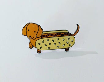 Wiener Dog Hot Dog Enamel Pin