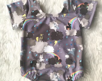 Unicorn leotard, rainbow leotard, baby leotard, toddler leotard