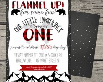 Lumberjack Birthday Invitation