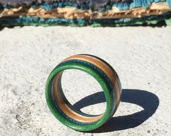 Recycled Skateboard Ring | Custom-fit Wooden Ring | Handmade in Canada