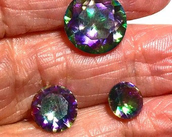 Mystic Topaz faceted 7mm round