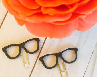 Black Glasses Planner Clip ~ Black Glasses Page Clip ~ Bookmark ~ Page Marker