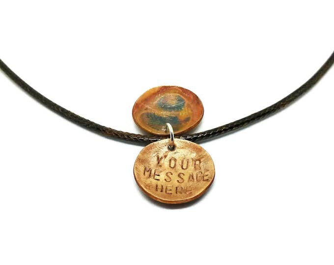 Copper Hidden Message Locket, Secret Message Necklace, Unique Birthday Gift, Gift for Her, Personalized Locket, Custom Message Necklace
