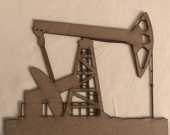 Pump Jack, Oil and Gas, Work, Industry, Black Gold, Texas Tea, Scrapbook, Journal, Mixed Media, Embellishment, ChipBoard, 1 Piece, Oil Patch
