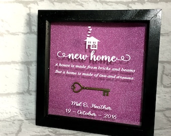 New Home Gift, Personalised New Home Gift, New Home Present, New House Frame, Box Frame, Gift for Couple, Wedding Gift, New Home Box Frame.