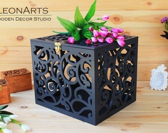 Dark grey Wedding Card Box BIG SIZE-Wedding Gift-Plywood box-Love Story Keepsake Box-Wedding money box-Wedding card money holder-Card Holder