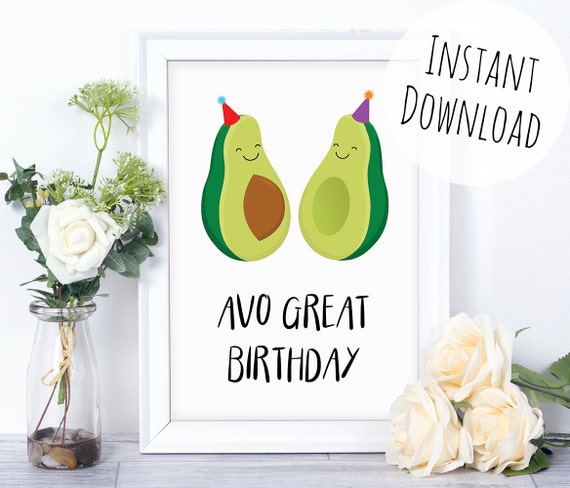 Beautiful 99 Avocado Card Birthday