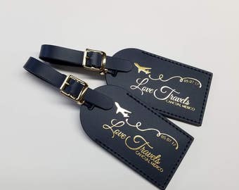 TOTALLY CUSTOM Completely ORIGINAL Luggage Tag Wedding Favors - Add your wedding Date, location, quote, font choice, imagery & more