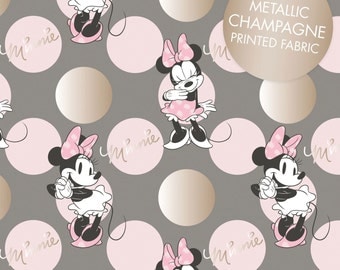Dark Gray Metallic Minnie Mouse Jumbo Dot from the Minnie Mouse Metallic Collection by Camelot Fabrics