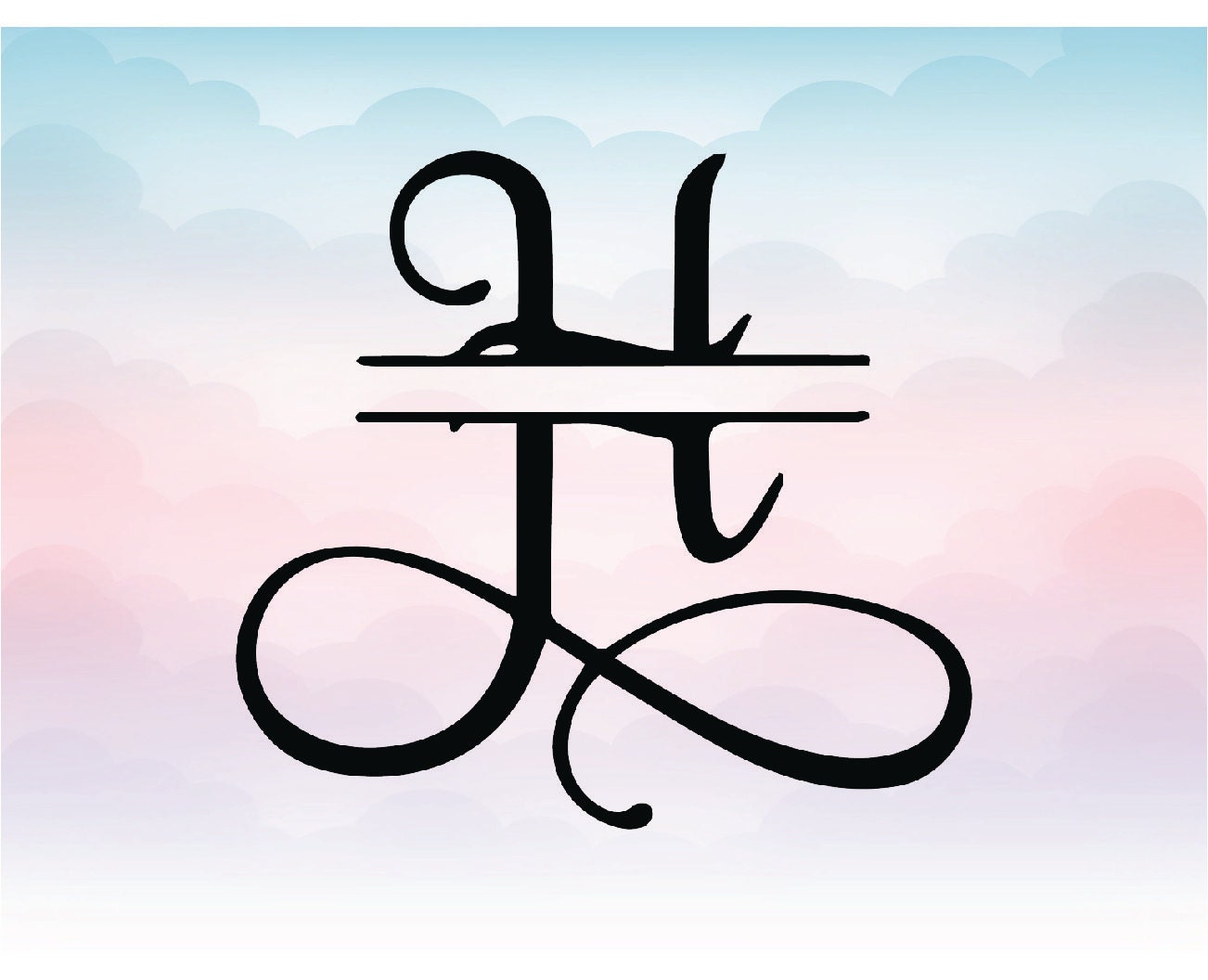 Download Split monogram letters Split curly alphabet Samantha Font