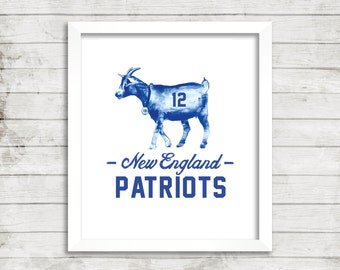 Tom Brady, GOAT, New England Patriots, Super Bowl LI, Champions, Football, Gronk, Amendola, Blount, Edelman, White, Belichick, Print, 5x