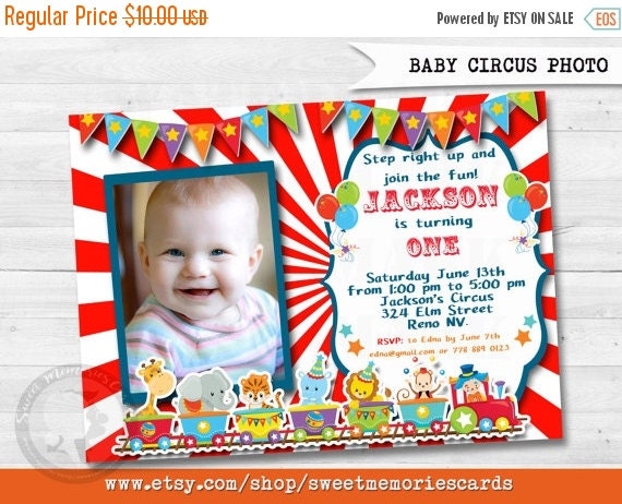50% OFF SALE Circus Invitations Circus by sweetmemoriescards