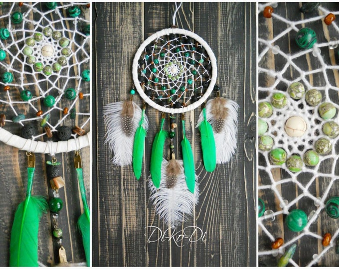 Dream catcher, boho dreamcatcher, Dreamcatchers green and beige, wall hanging, dreamcatchers, green dreamcatcher, wedding decor