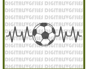 Soccer heartbeat | Etsy