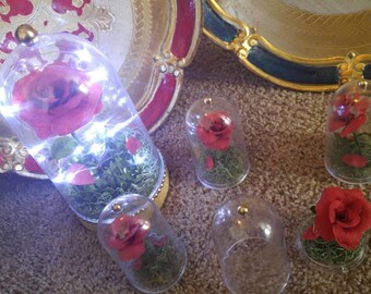 Beauty and the beast inspired centerpiece and party favor. Beauty and the beast rose dome