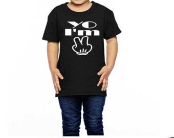 YO, I'M TWO, Second Birthday Shirt, Two Year Old Birthday Shirt, Toddler t-shirt, Two Year Old Shirt, Toddler shirt, Birthday Party Shirt