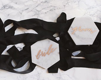 Custom Handwritten Marble Place Cards