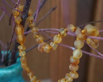 RAW Unpolished Genuine BALTIC AMBER teething necklace *Teething Relief*
