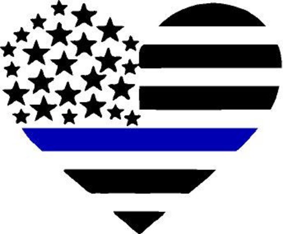 Download Thin Blue Line Heart Flag All Lives Matter Sticker