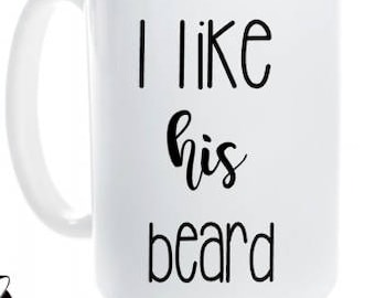 His and her mug set- I like his beard mug - I like her butt mug - couple mugs - butt and beard mugs - beard and butt mugs