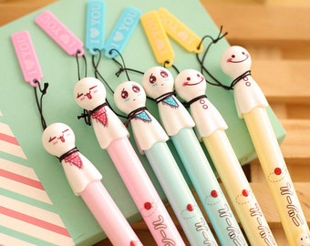 teru teru bozu pen, Kawaii Stationary, gel pens, Cartoon pen, Cute Pens, sign pen, gel ink pen, Planner Pen, Black Gel Pens, Kawaii pens