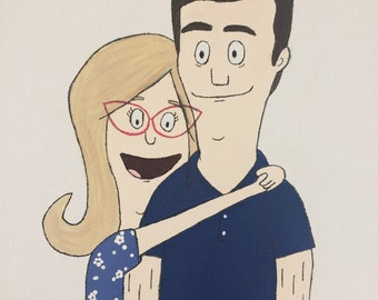 Bob's Burgers Inspired Customizable Couples Portrait
