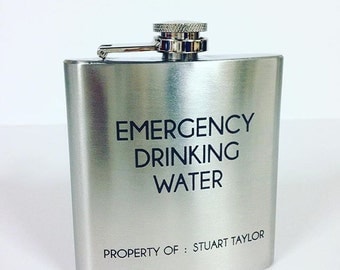 Personalised hip flask, engraved hip flask, gift for him, gift for Dad, Uncle, Grandad, Brother, brushed stainless steel, birthday gift