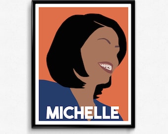 Michelle Obama Portrait- Feminist Art Print, Minimalist Print,