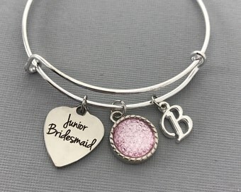 Junior Bridesmaid Jewelry - Will You Be My Junior Bridesmaid - Wedding - Junior Bridesmaid Personalized Jewelry - Wedding Party Gifts