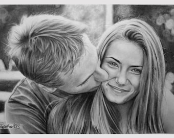 Custom Couple Portrait, Custom Portrait, Couple Portrait, Pencil Portrait, Graphite Portrait, Love Portrait, Personalize Portrait, Portrait