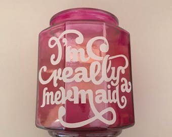 Makeup brush holder - makeup organizer - pink mermaid decor - vanity decor - dorm decor