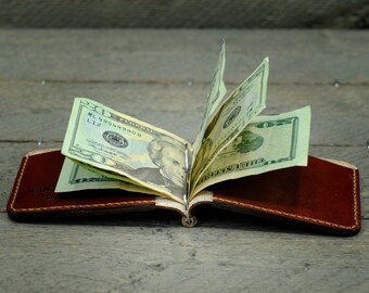 money clip wallet / Personalized men leather wallet / Mens leather wallet / Gift for Father / Gift for him / 3rd anniversary gift -SW08 #59