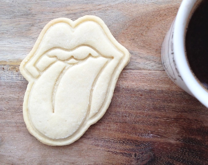 Rolling Stones symbol cookie cutter. Rolling Stones emblem cookie stamp