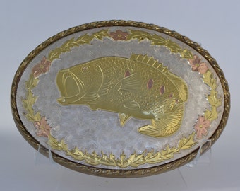 ON SALE! ..Vintage Fishing Belt Buckle #63A