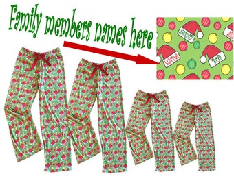 Personalized Family Christmas Pajamas, Comfy Jersey Custom Family PJs, Matching Family Christmas Pajamas, Christmas Pajamas, Christmas PJs