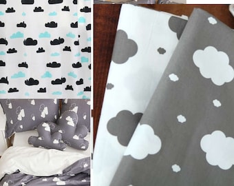 cloud fabric/baby fabric/baby blanket fabric/Scandinavian kids toddler fabric/child curtain bedding fabric/cloud rain fabric/bedding cushion