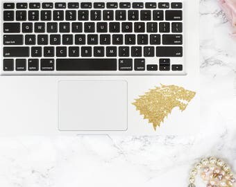 GLITTER Game Of Thrones House Stark Sigil decal, Game Of Thrones sticker for macbook, laptop, car, notebook, tablet {2}