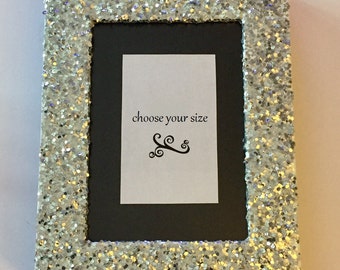 Download Silver glitter frame | Etsy