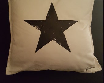 Blackstar Cushion cover, David Bowie inspired, 100 % Cotton, Eyecatcher on every Sofa!!