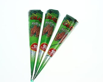3 Henna cone Mehandi cone temporary body tattoo art Henna cone Dark brown henna cone 3